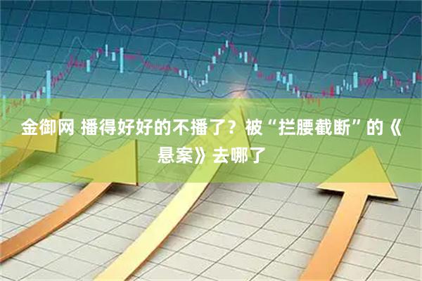 金御网 播得好好的不播了？被“拦腰截断”的《悬案》去哪了